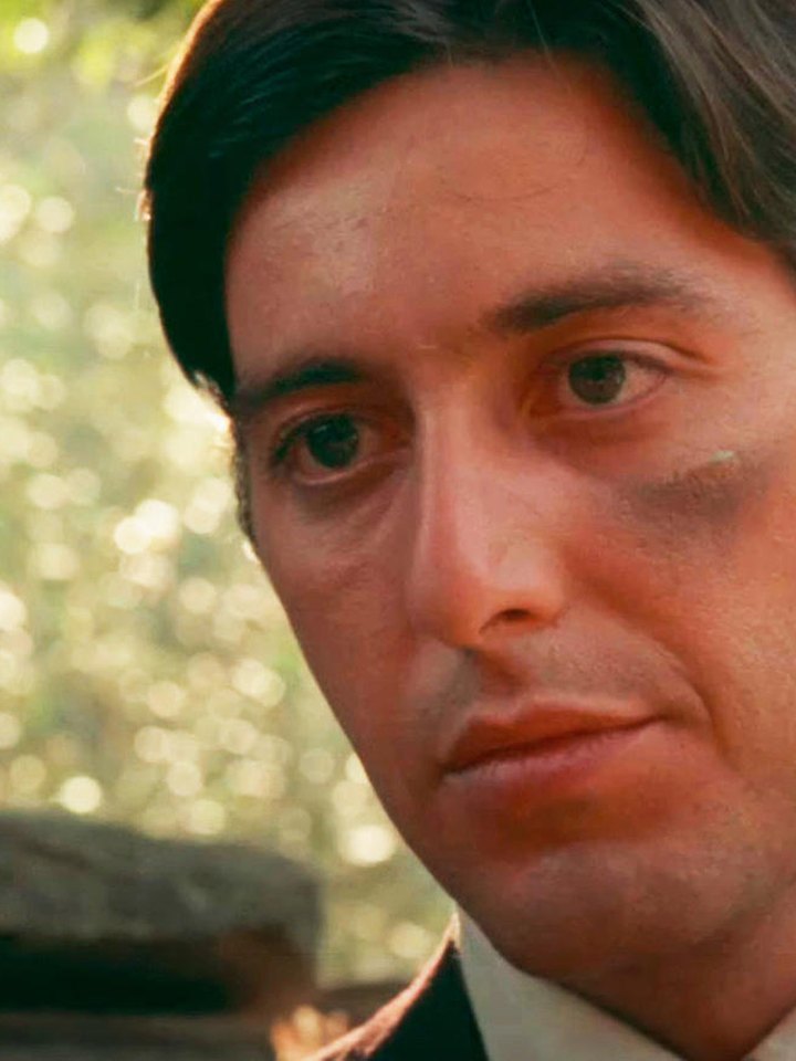 Al Pacino, lo más joven, 1972, 32 años. El Padrino