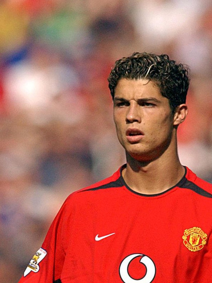Cristiano Ronaldo, lo más joven, 2003, 18 años. Manchester United