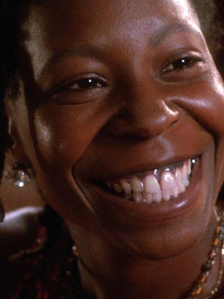 Whoopi Goldberg, lo más joven, 1985, 30 años. The Color Purple